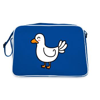 Goose Comic Animal - Retro Bag - blue/white - Back