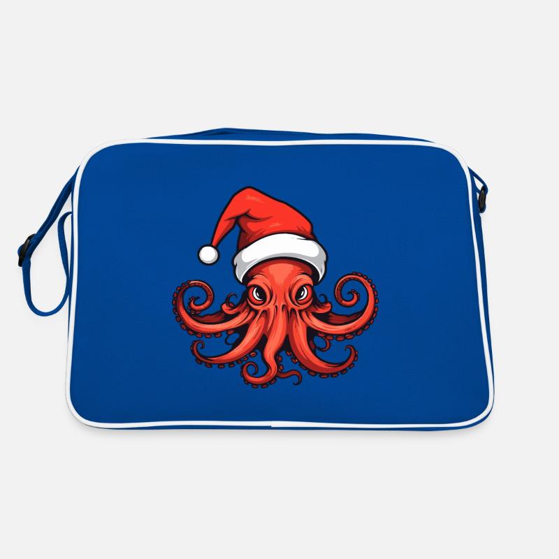 Oktopus Krake Weihnachten Tier Retro Tasche