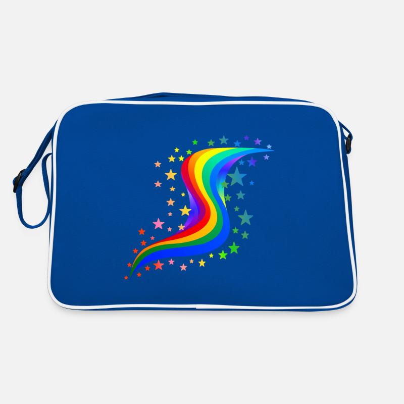 Regenbogen mit Sternen - Rainbow with stars Retro Tasche