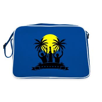 Île, Fête, Célébration, Bière - Sac Retro - bleu/blanc - Dos
