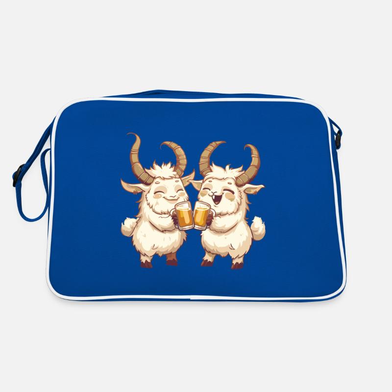 Bergziege Comic Bier Lustig Saufen Retro Tasche