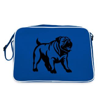 Chien bouledogue - Sac Retro - bleu/blanc - Dos