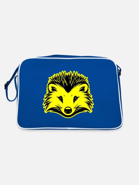 Hedgehog animal - Retro Bag - blue/white - Back