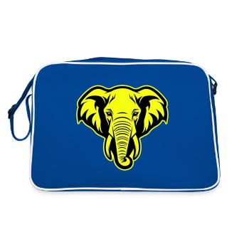 Icône de portrait de tête d’éléphant - Sac Retro - bleu/blanc - Dos