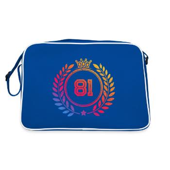 81 Number wreath - Retro Bag - blue/white - Back