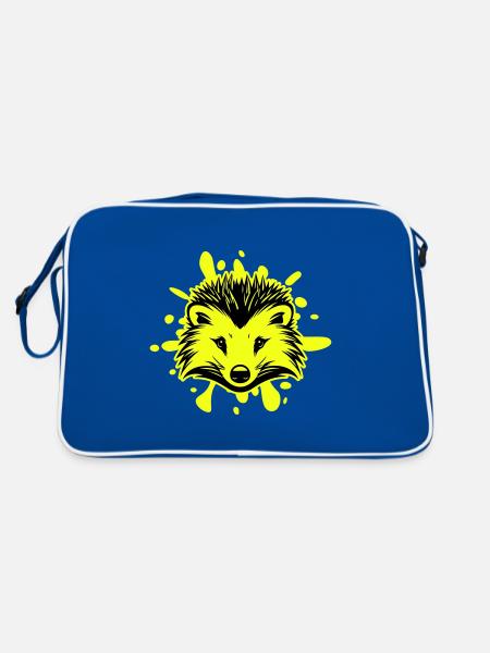 Hedgehog Animal - Retro Bag - blue/white - Back