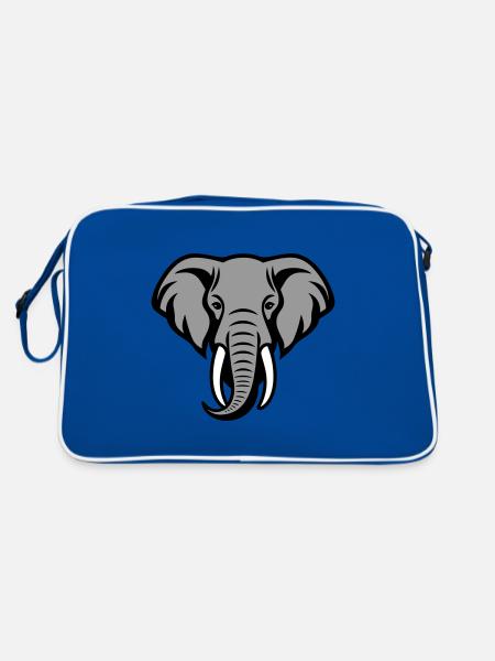 Tête d’éléphant - Sac Retro - bleu/blanc - Dos