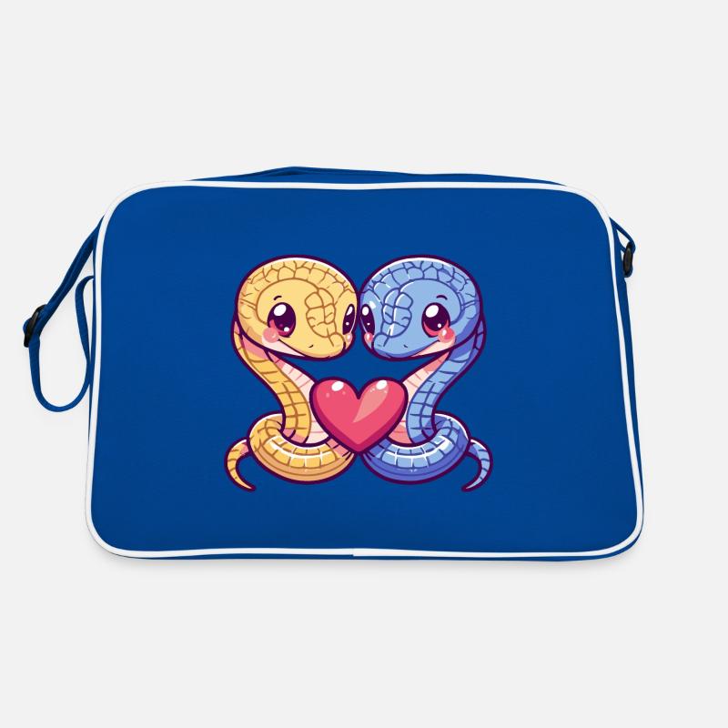 Schlange Kobra Comic Paar Liebe Retro Tasche