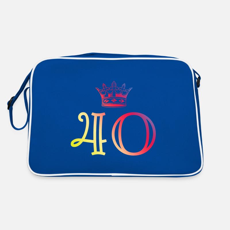 40 Zahl Krone Retro Tasche