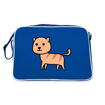 Cat Comic Animal - Retro Bag - blue/white - Back