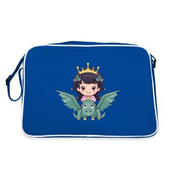Prinzessin Drache Comic - Retro Tasche - Blau/Weiß - Hinten