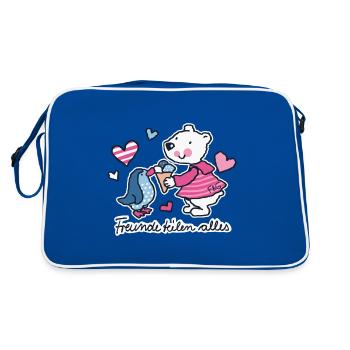 Friends share everything - Retro Bag - blue/white - Back