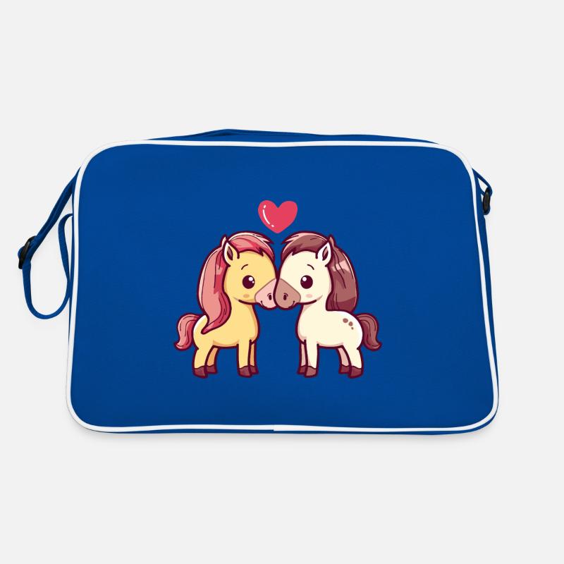 Pferd Comic Tier Paar Liebe Retro Tasche