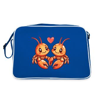 Couple De Homard Amoureux Cancer Animal Saint Valentin - Sac Retro - bleu/blanc - Dos