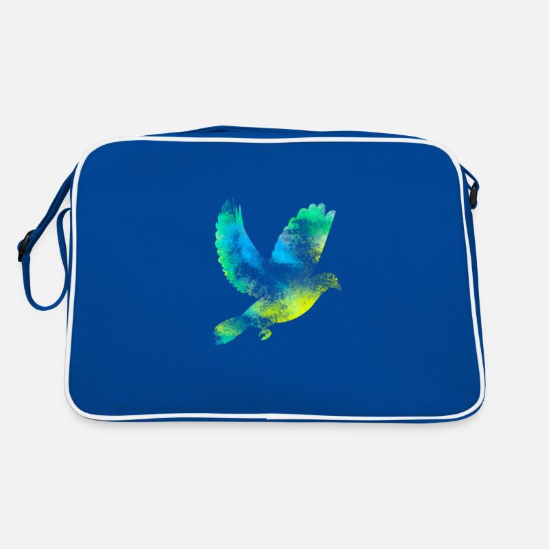 Taube Geschenkidee Tiere Kindergeburtstag - Retro Tasche - Blau/Weiß