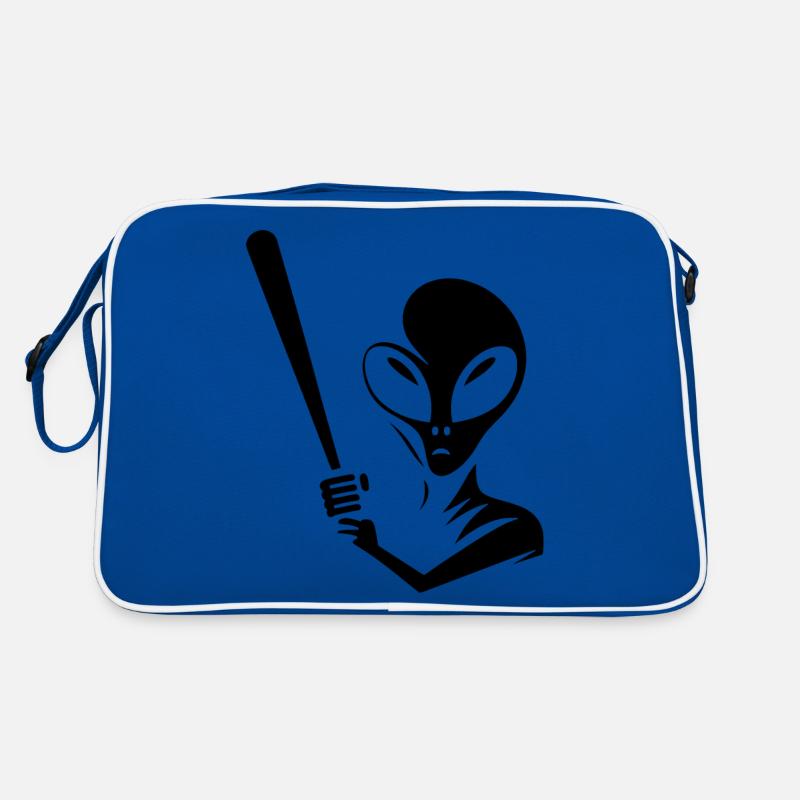 Alien Baseball Player Silhouette Minimalist Retro Bag