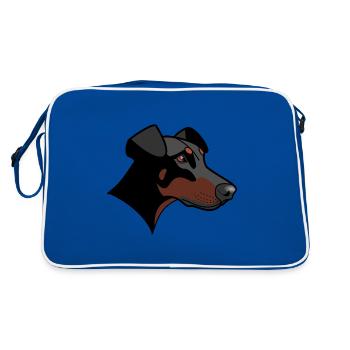 Doberman - Nessie - Retro Bag - blue/white - Back