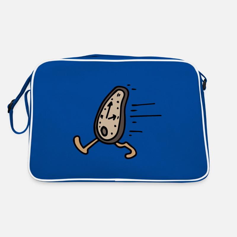 Die Zeit läuft - Die Zeit rennt - Uhr mit Beinen Retro Tasche