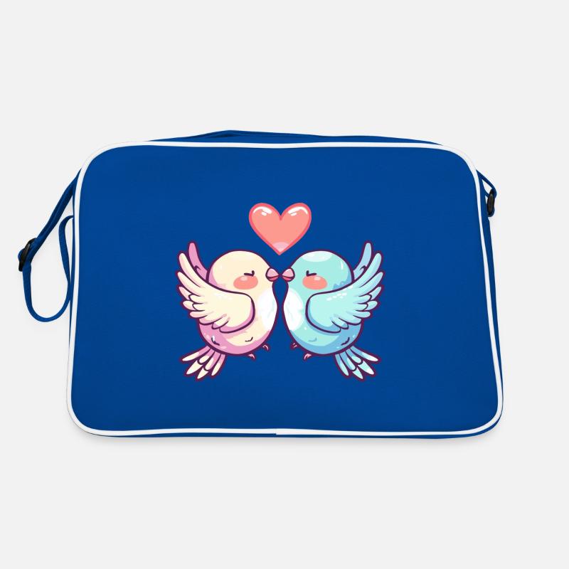 Couple De Colombe En Amour Oiseau Paix Saint Valentin Sac Retro