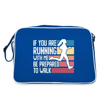 Langsam Laufen Joggen - Slow Runner - Retro Tasche - Blau/Weiß - Hinten