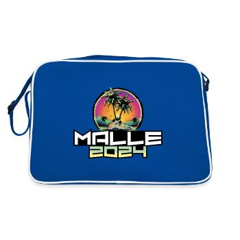 Malle 2024 Palmiers de vacances - Sac Retro - bleu/blanc - Dos