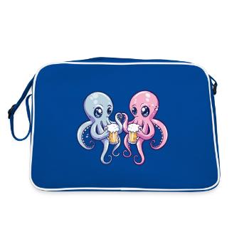 Octopus Beer Funny Booze - Retro Bag - blue/white - Back