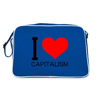 J'aime le capitalisme Coeur j'aime le capitalisme - Sac Retro - bleu/blanc - Dos