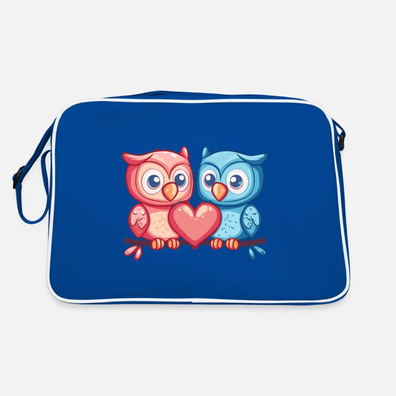 Eule Paar Verliebt Tier Valentinstag Retro Tasche
