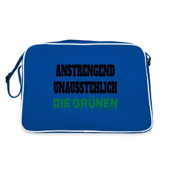 Witze Grüne Die Grünen Habeck Baerbock Partei - Retro Tasche - Blau/Weiß - Hinten