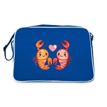 Homard Cancer Couple Amour Couple Amoureux - Sac Retro - bleu/blanc - Dos