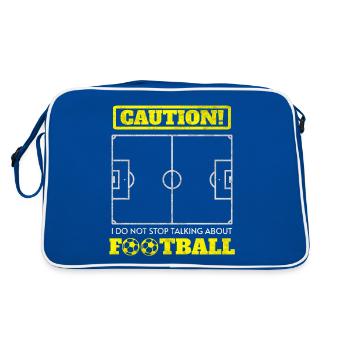Will not stop talking about football Caution - Retro Bag - blue/white - Back