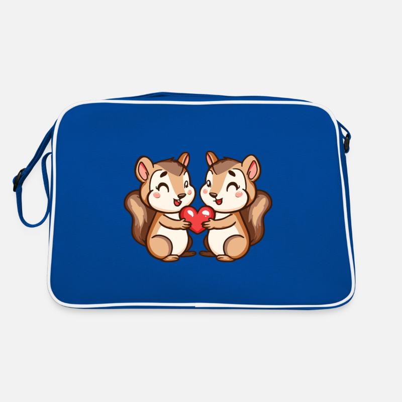 Eichhörnchen Comic Paar Liebe Retro Tasche