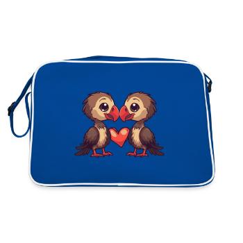Harpy Couple In Love Eagle Animal Valentine's Day - Retro Bag - blue/white - Back