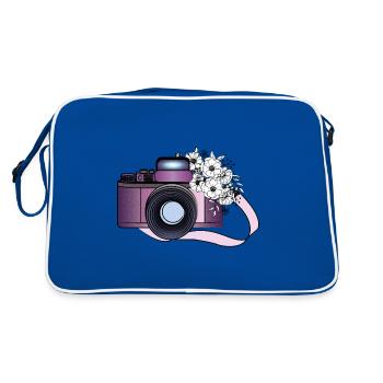 CAMARA CON FLORES - Sac Retro - bleu/blanc - Dos
