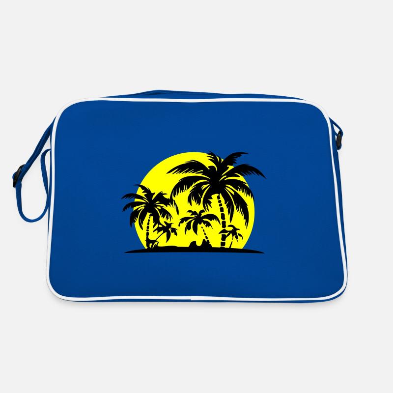 Insel Sommer Palmen Strand Retro Tasche