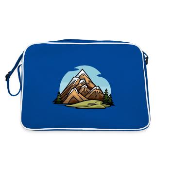 Mountains Alps Nature - Retro Bag - blue/white - Back