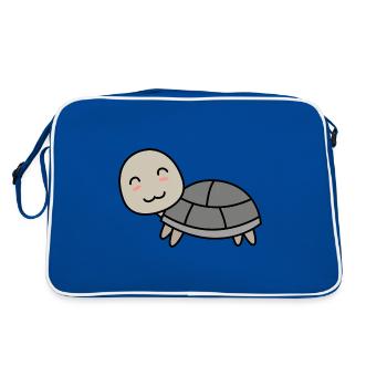 Turtle Comic Animal - Retro Bag - blue/white - Back