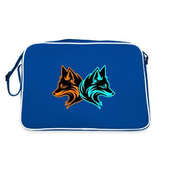Fox Animal - Retro Bag - blue/white - Back