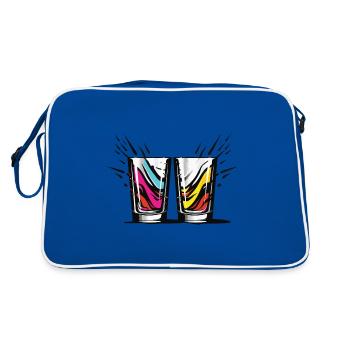 Verre à tequila - Sac Retro - bleu/blanc - Dos