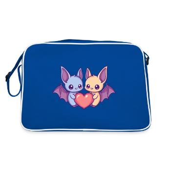 Bat Couple Amour Couple Amoureux - Sac Retro - bleu/blanc - Dos