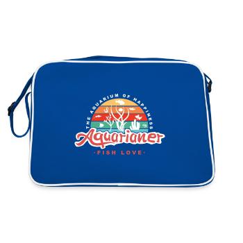 Aquaristik Aquarianer Aquarium Aquascaping - Retro Tasche - Blau/Weiß - Hinten