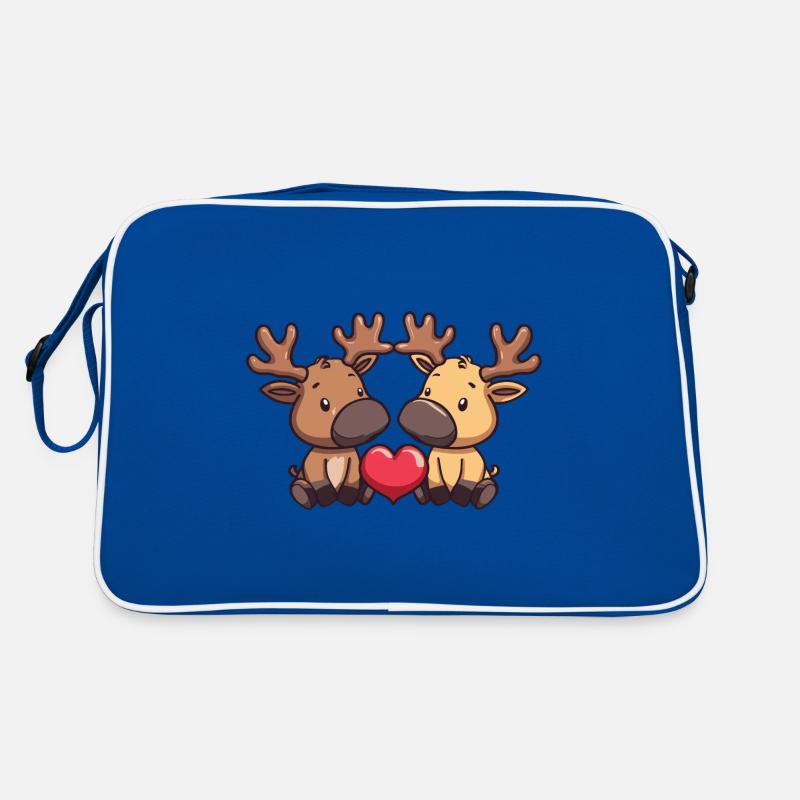 Elch Comic Paar Liebe Retro Tasche