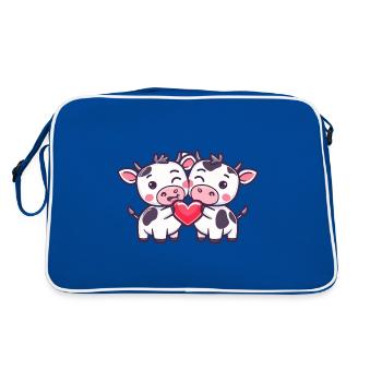 Vache Couple Amour Couple Amoureux - Sac Retro - bleu/blanc - Dos