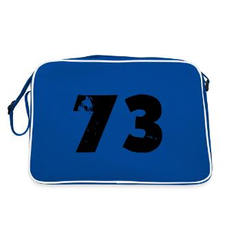73 Zahl - Retro Tasche - Blau/Weiß - Hinten