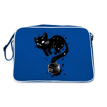 Chat encré Peinture Chat Peinture Art Chats Art Encre - Sac Retro - bleu/blanc - Dos