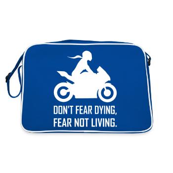 Motorcyclist Biker Feeling Life Sportbike - Retro Bag - blue/white - Back