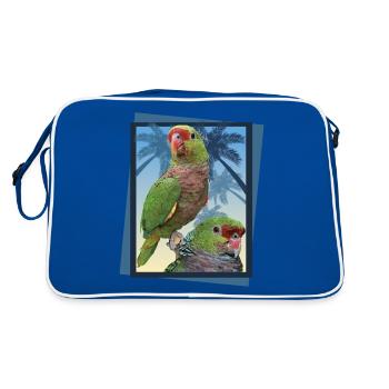 Vinaceous parrot - Retro Bag - blue/white - Back