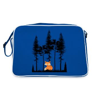 Sweet Fox in the Forest Retro Pattern Vintage Tree Forest - Retro Bag - blue/white - Back