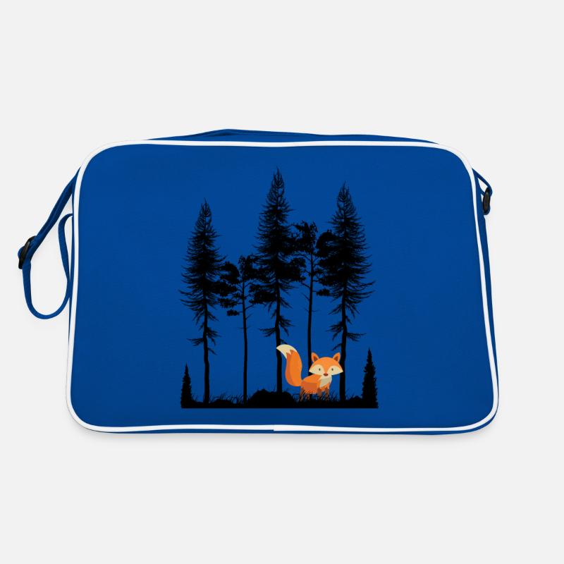 Sweet Fox in the Forest Retro Pattern Vintage Tree Forest Retro Bag