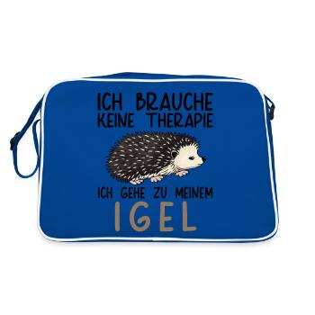 Lustiges Afrikanischer Weißbauchigel Igel Kostüm - Retro Tasche - Blau/Weiß - Hinten
